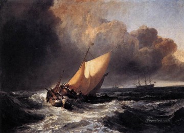Barcos holandeses en un Gale Turner Pinturas al óleo